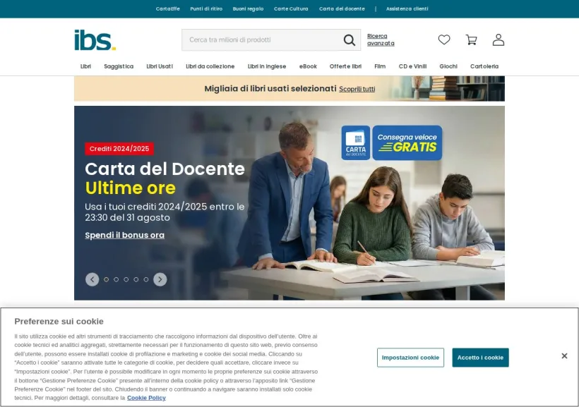 Schermata della pagina offerta di IBS