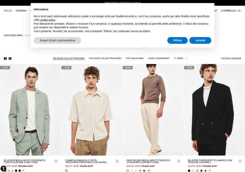 Schermata della pagina offerta di Imperial Fashion