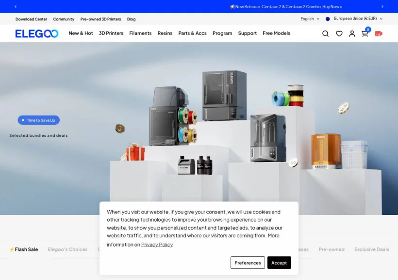 Schermata della pagina offerta di ELEGOO