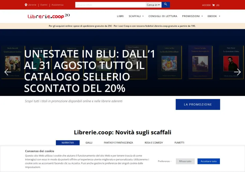 Schermata della pagina offerta di Librerie Coop