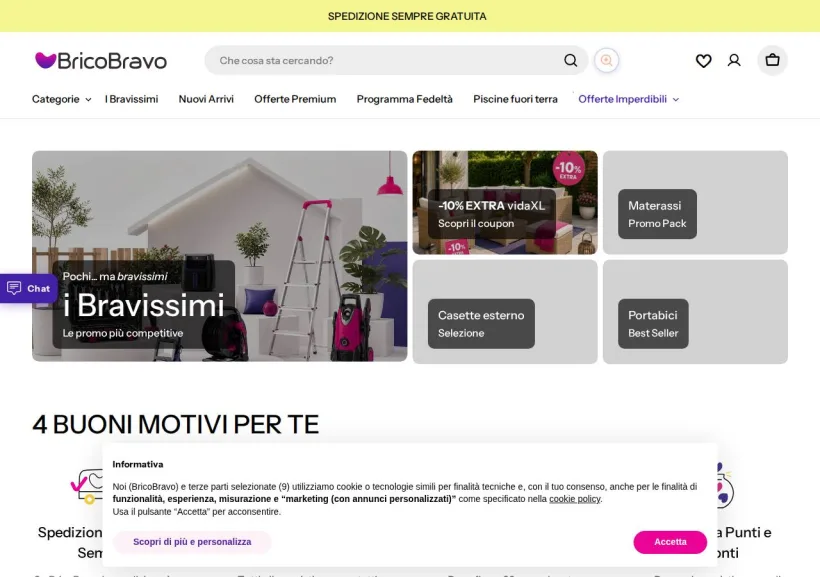 Schermata della pagina offerta di BricoBravo
