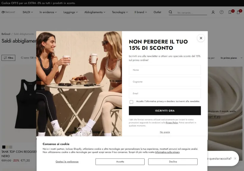 Schermata della pagina offerta di BeGood