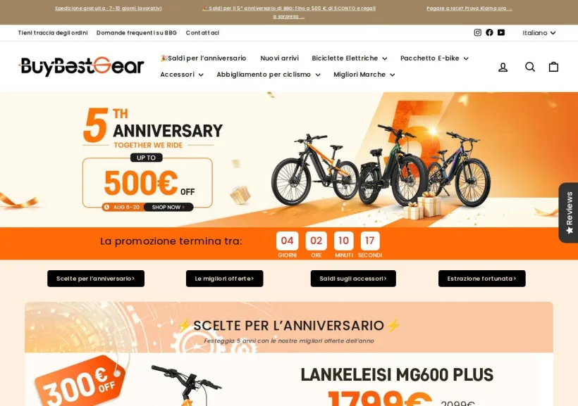 Schermata della pagina offerta di Buybestgear