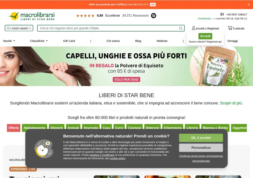 Schermata della pagina offerta di Macrolibrarsi