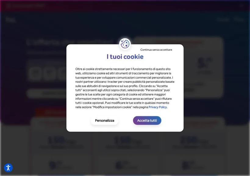Schermata della pagina offerta di Ho.Mobile