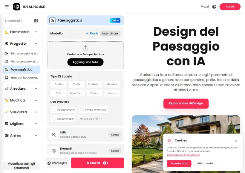 Schermata della pagina offerta di Ideal House