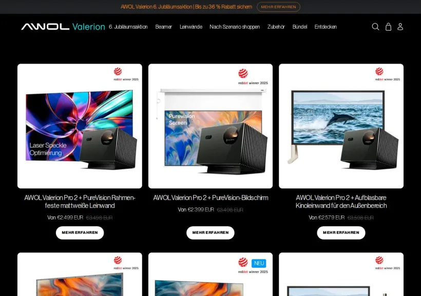 Schermata della pagina offerta di Valerion