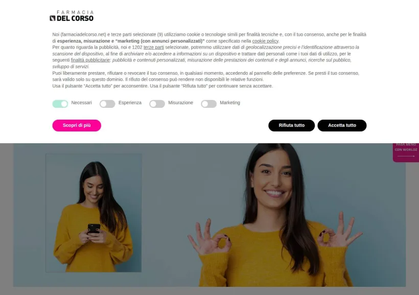 Schermata della pagina offerta di Farmacia del Corso