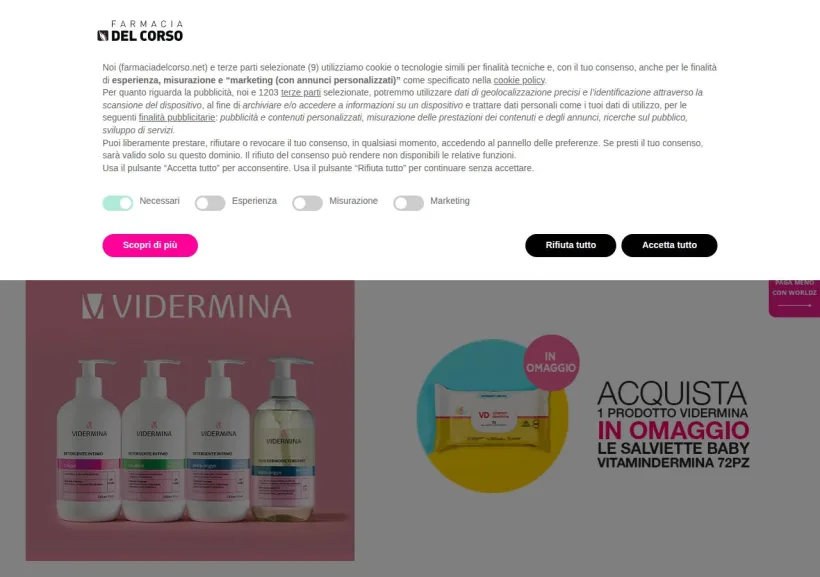 Schermata della pagina offerta di Farmacia del Corso