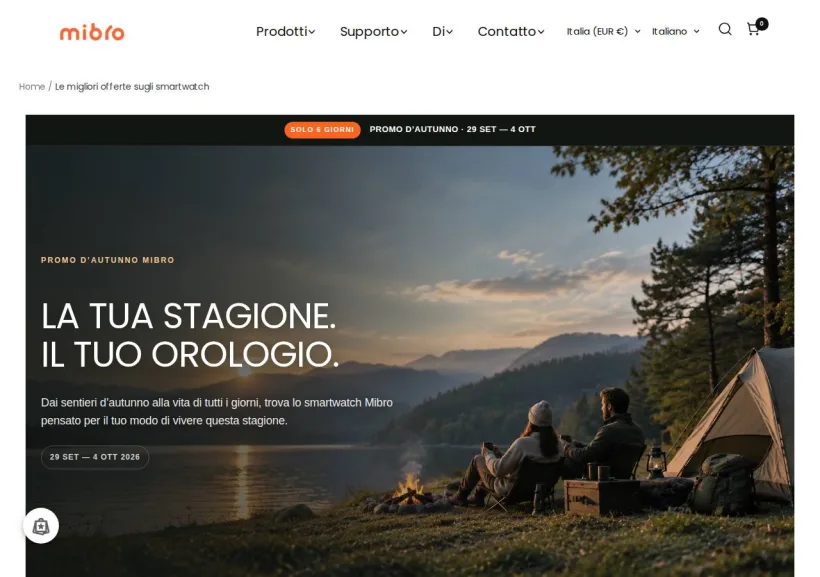 Schermata della pagina offerta di Mibrofit