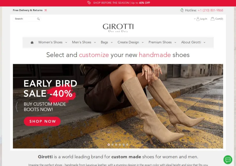 Schermata della pagina offerta di GIROTTI