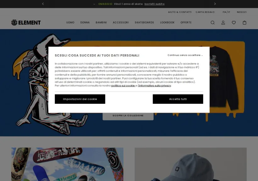 Schermata della pagina offerta di Element