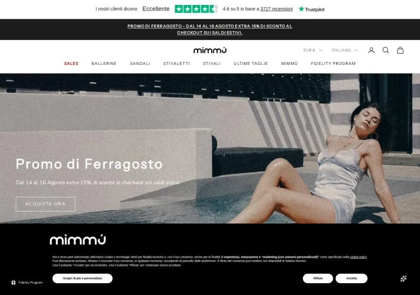 Schermata della pagina offerta di Mimmù
