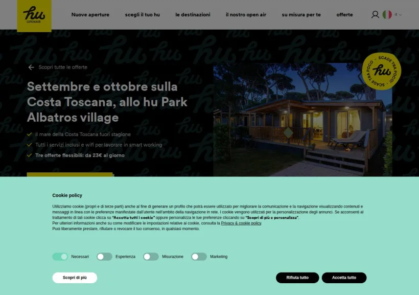 Schermata della pagina offerta di Human Company