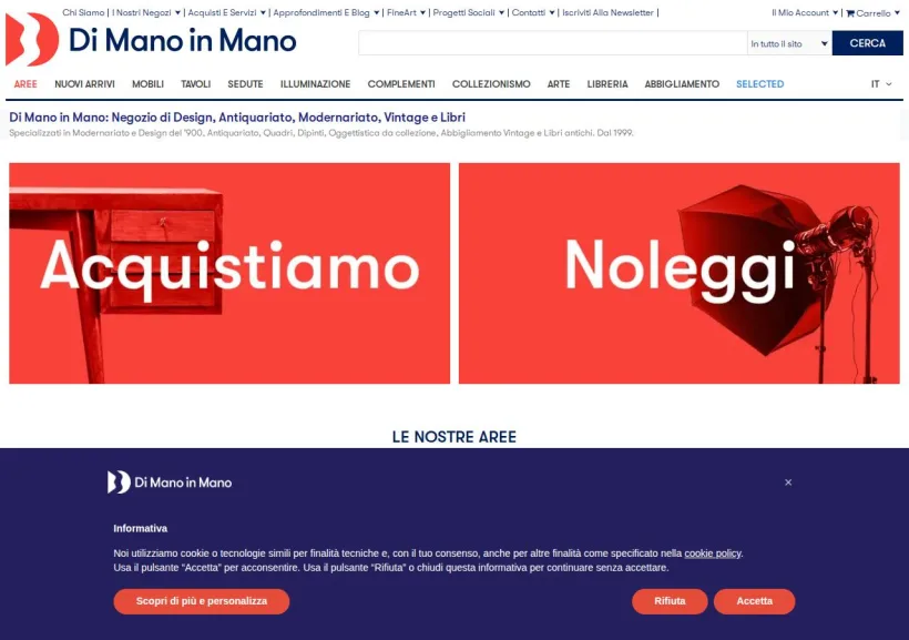 Schermata della pagina offerta di Di Mano in Mano