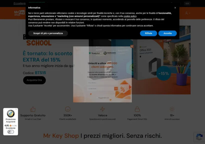 Schermata della pagina offerta di Mr. KeyShop