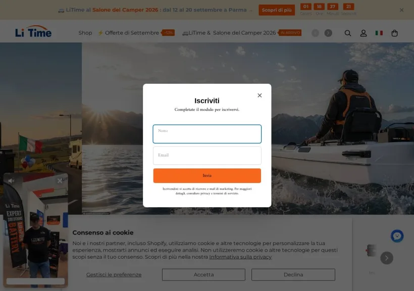 Schermata della pagina offerta di LiTime
