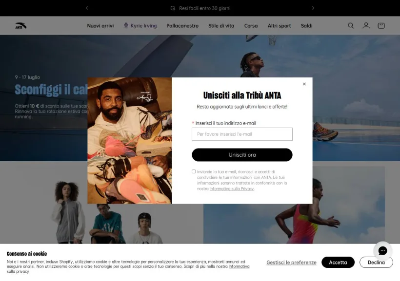 Schermata della pagina offerta di ANTA
