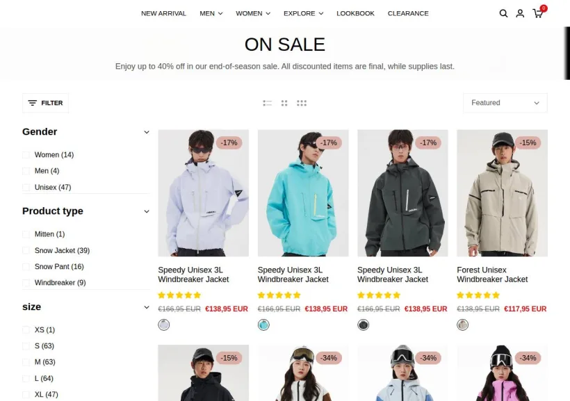 Schermata della pagina offerta di Capelin Crew