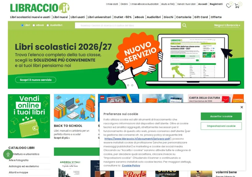 Schermata della pagina offerta di Libraccio