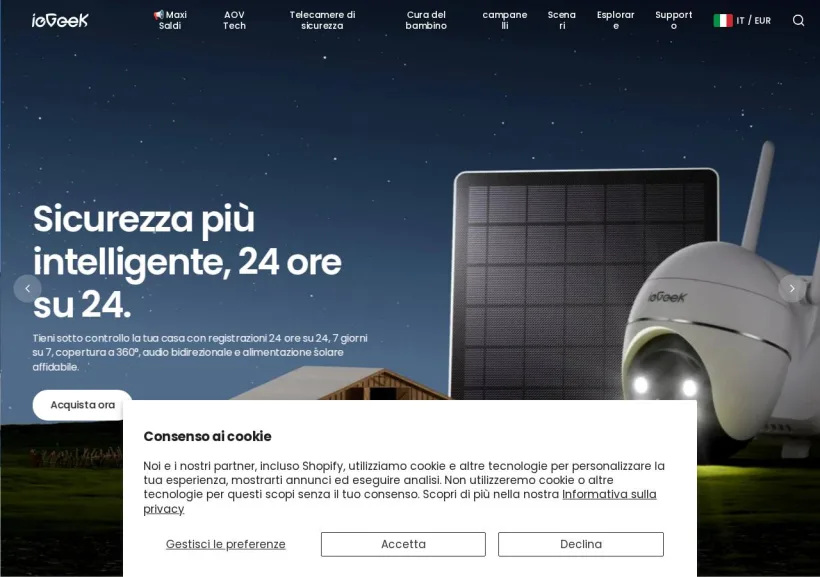 Schermata della pagina offerta di ieGeek