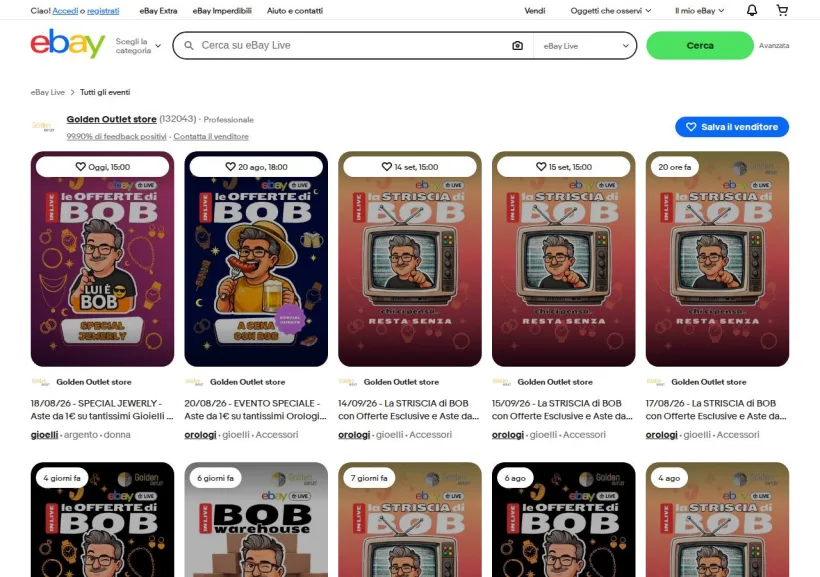 Schermata della pagina offerta di eBay