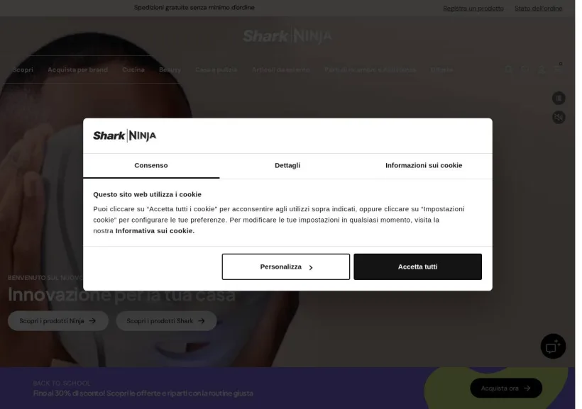 Schermata della pagina offerta di Ninja Kitchen