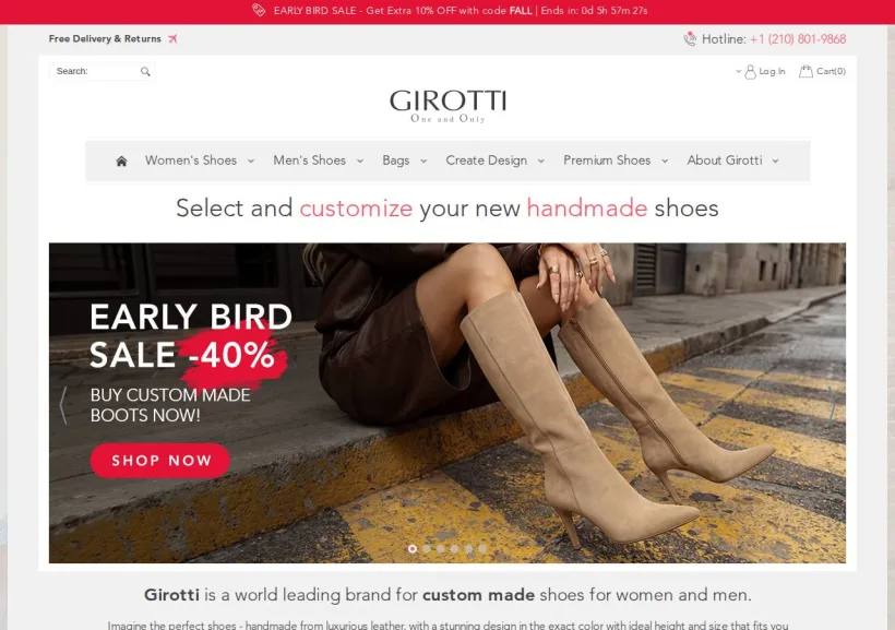 Schermata della pagina offerta di GIROTTI