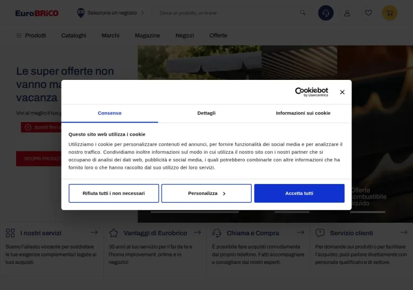 Schermata della pagina offerta di Eurobrico
