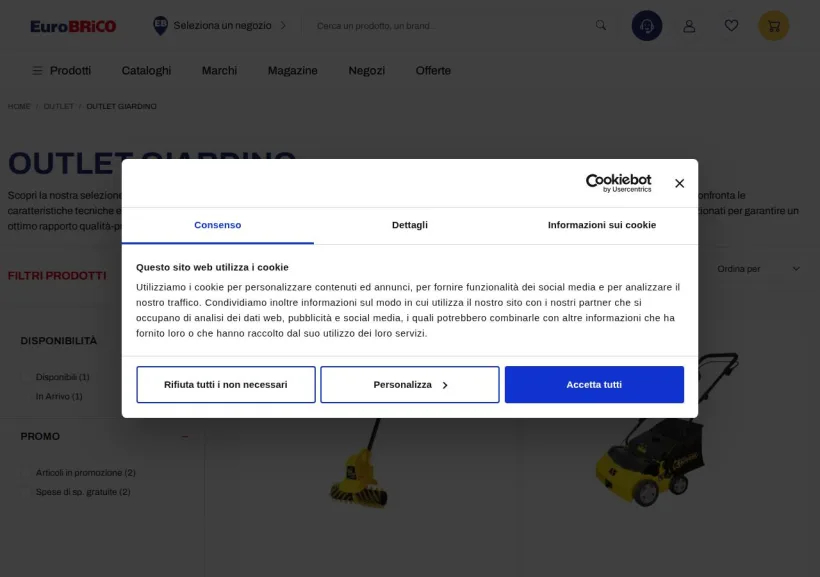 Schermata della pagina offerta di Eurobrico