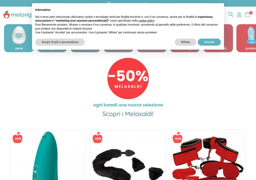 Schermata della pagina offerta di Melaviglia