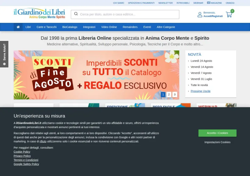 Schermata della pagina offerta di Il Giardino dei Libri