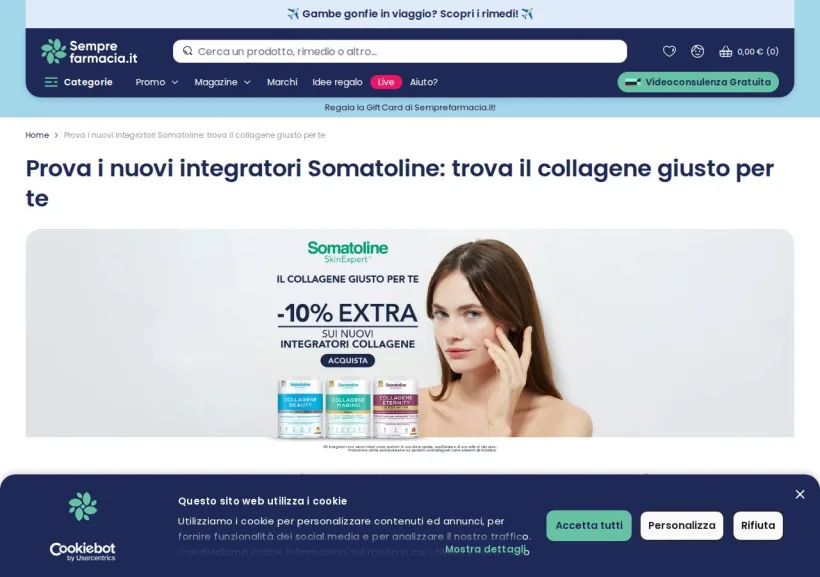 Schermata della pagina offerta di Semprefarmacia