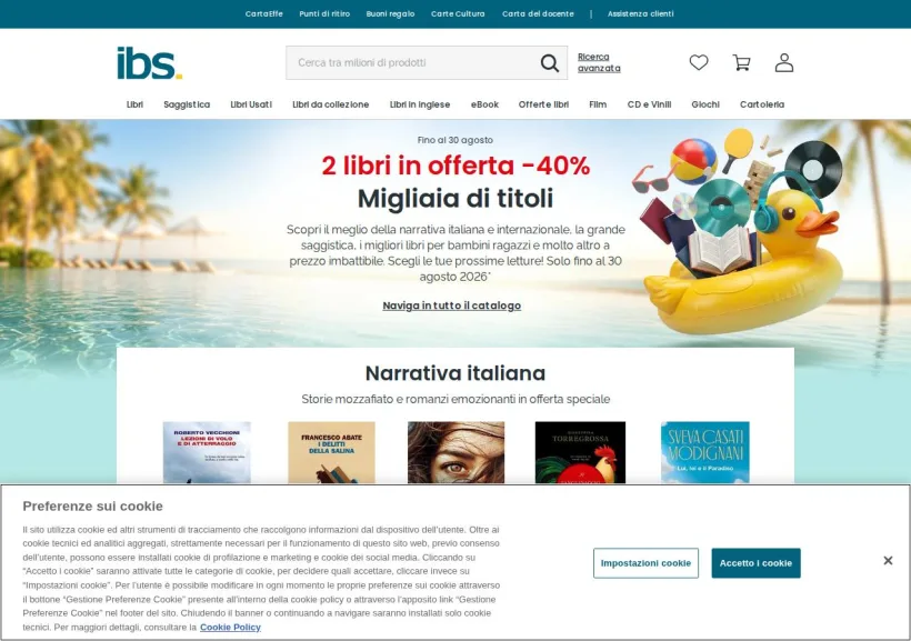 Schermata della pagina offerta di IBS