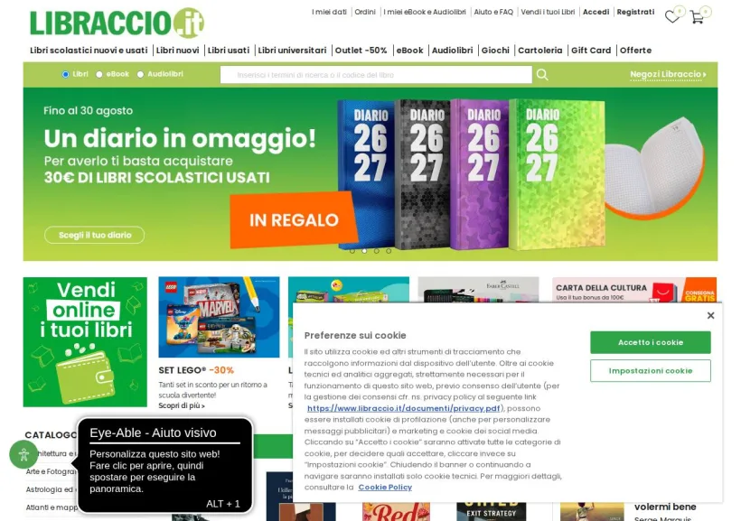 Schermata della pagina offerta di Libraccio