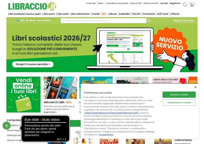 Schermata della pagina offerta di Libraccio