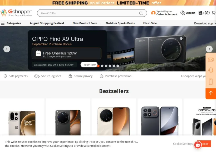 Schermata della pagina offerta di Gshopper