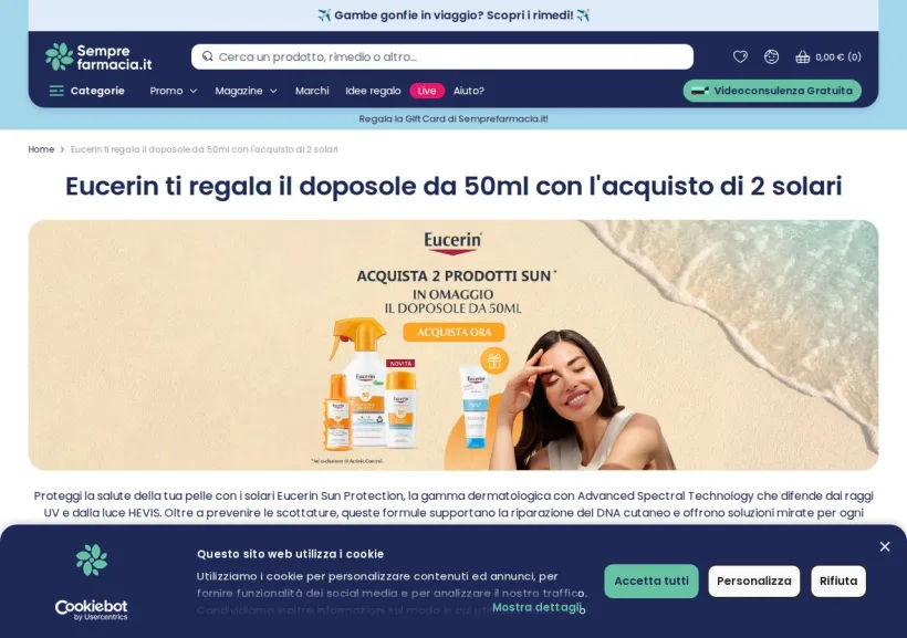 Schermata della pagina offerta di Semprefarmacia