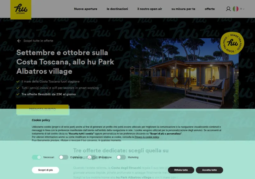 Schermata della pagina offerta di Human Company