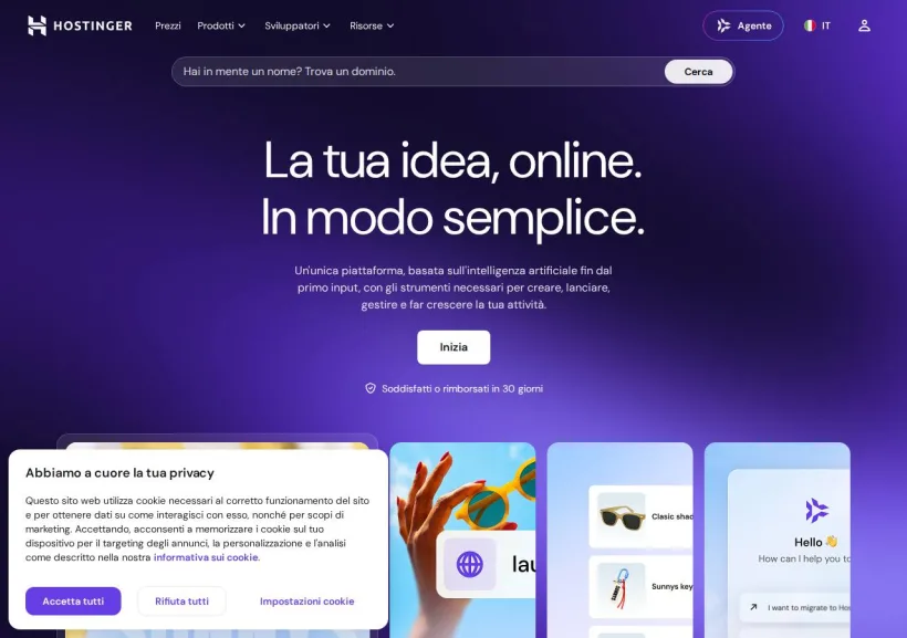 Schermata della pagina offerta di Hostinger