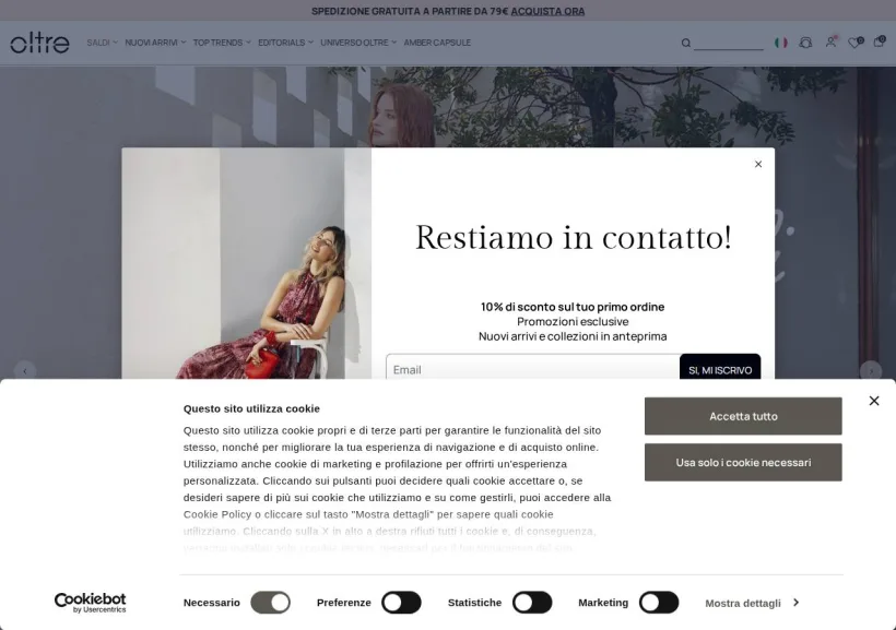 Schermata della pagina offerta di Oltre