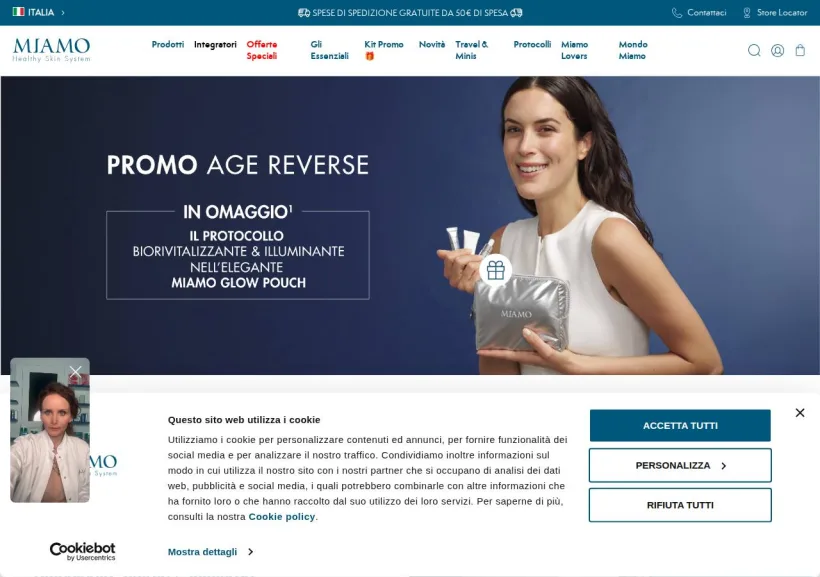 Schermata della pagina offerta di Miamo