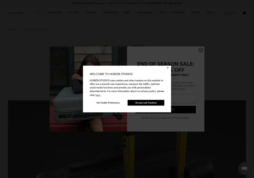 Schermata della pagina offerta di Horizn Studios