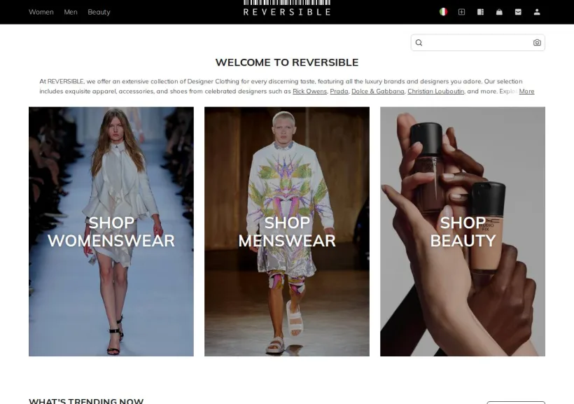 Schermata della pagina offerta di Reversible