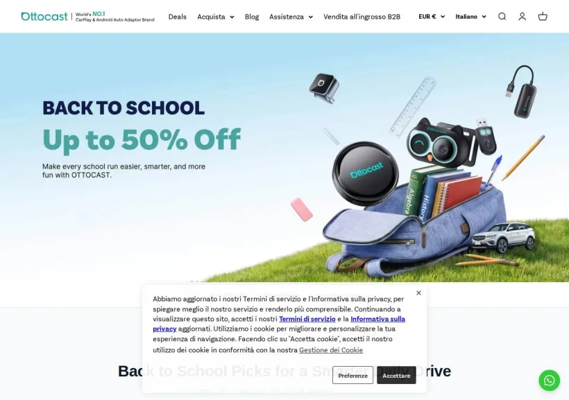Schermata della pagina offerta di Ottocast