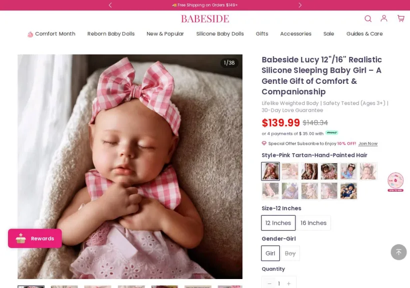Schermata della pagina offerta di Babeside
