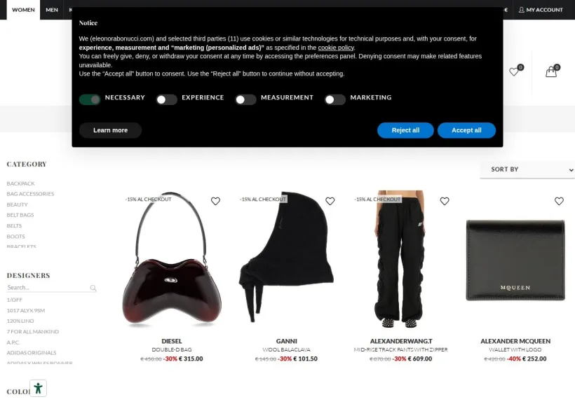 Schermata della pagina offerta di Eleonora Bonucci