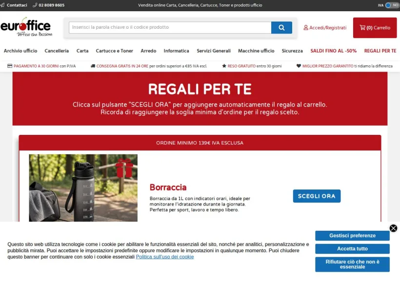 Schermata della pagina offerta di Euroffice