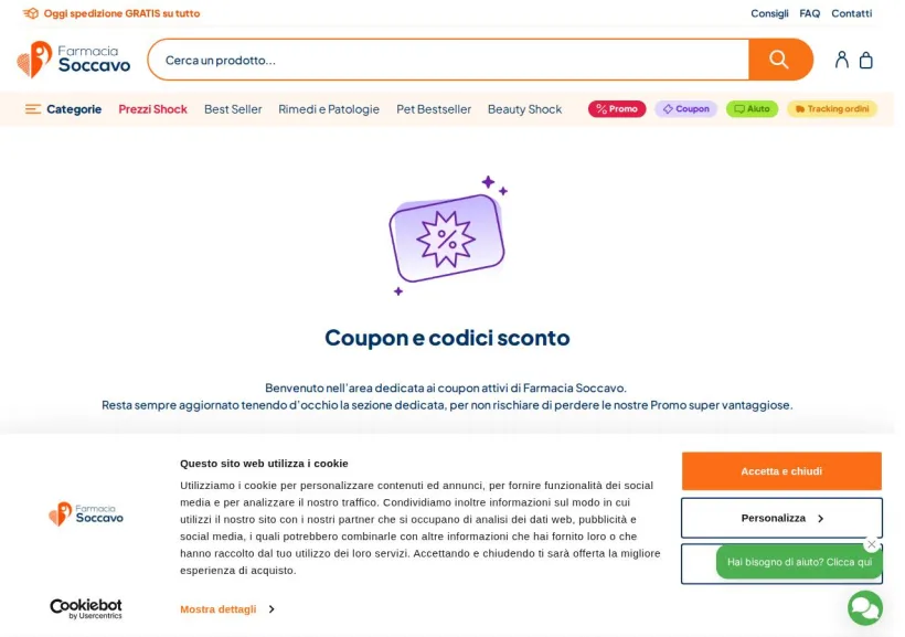 Schermata della pagina offerta di Farmacia Soccavo