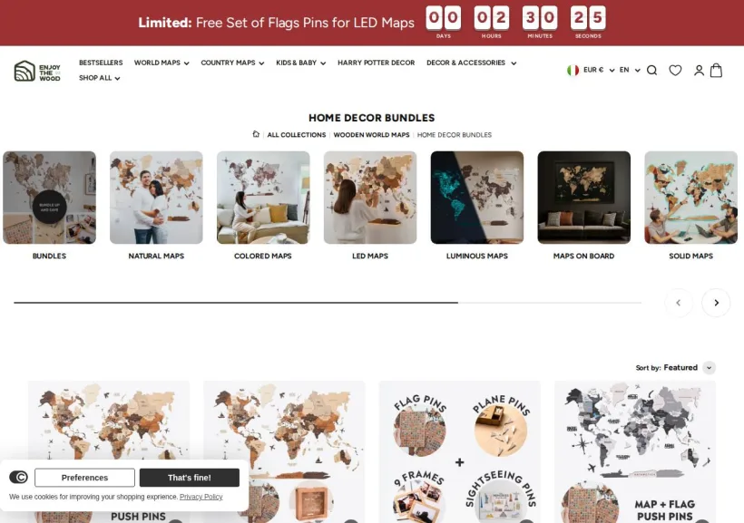 Schermata della pagina offerta di Enjoy the Wood